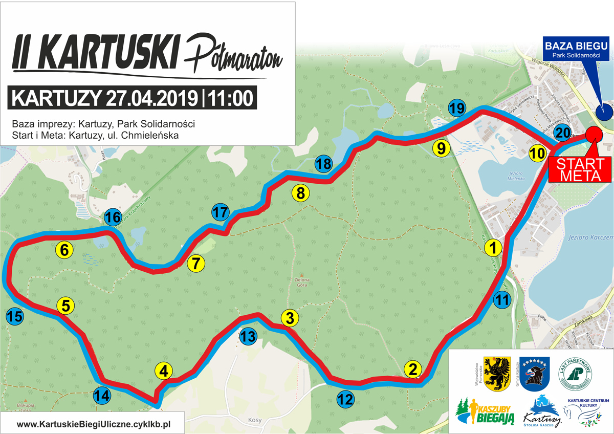 mapka kartuski polmaraton